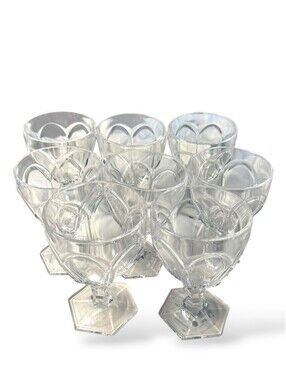 Mario Luca Giusti Novella Transparent Antarctica Wine Glasses, 8 Total, New